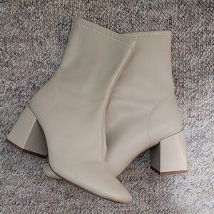 Anthropologie Silent D Cream Platform Heeled Boots